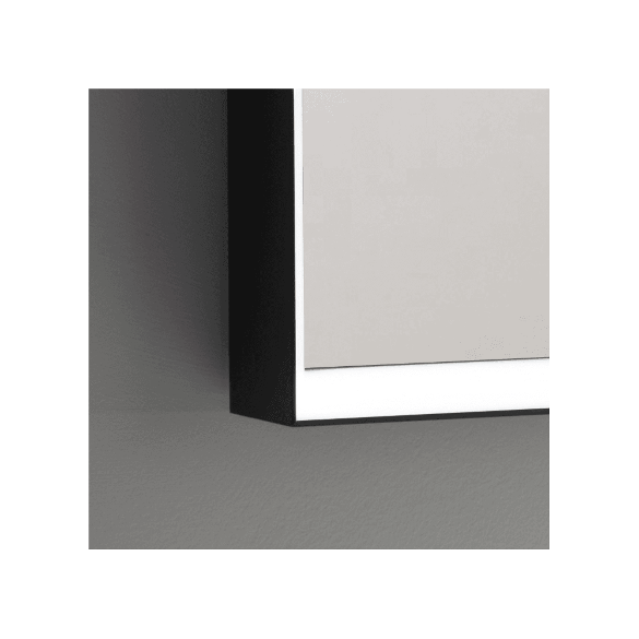Ruxley Mirror with Angled LED Light inside Matt Black Frame - 600 x 800mm